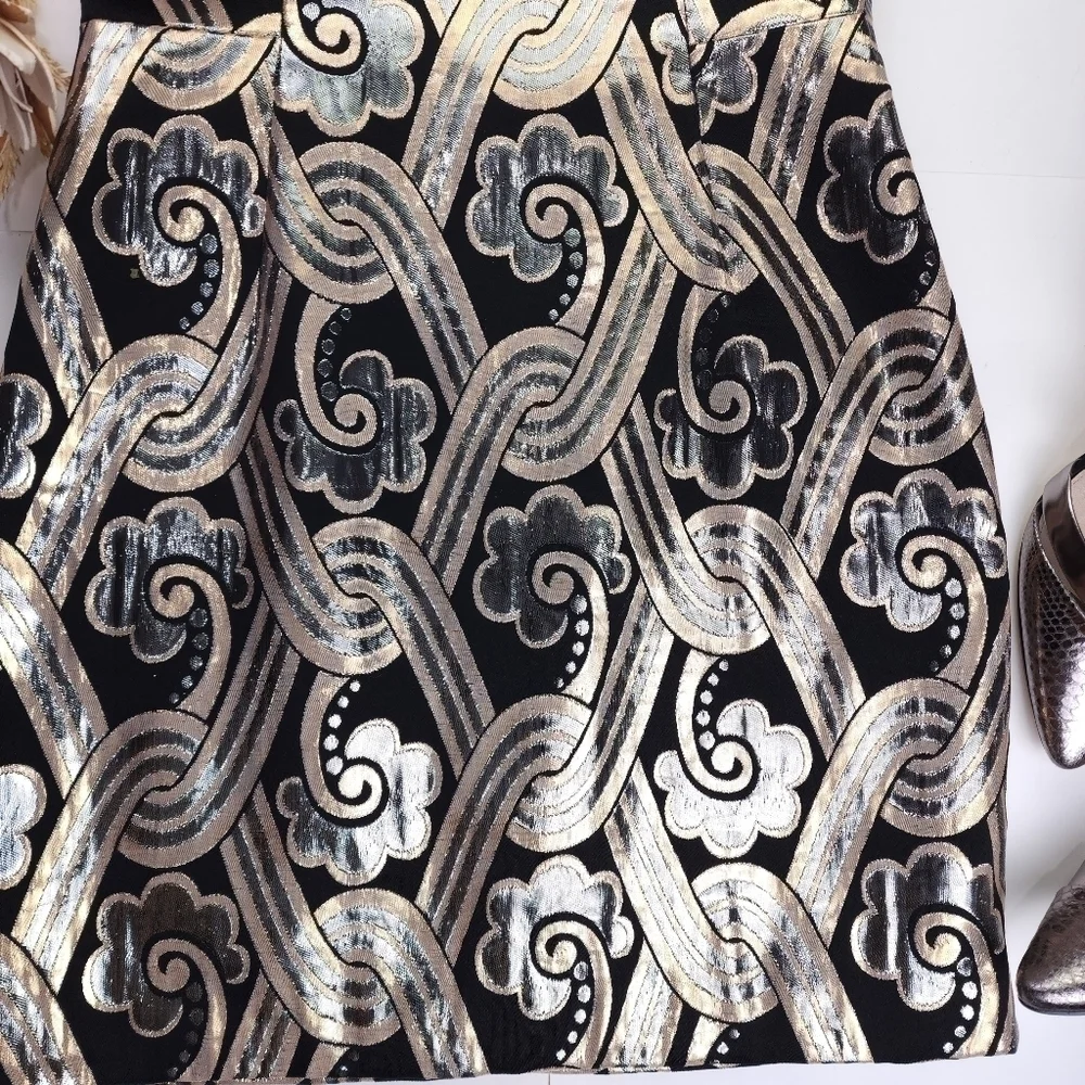 Lilly Pulitzer Black Gold Silver Beaded Halter Top Strappy Back Dress Sz… - Picture 9 of 14